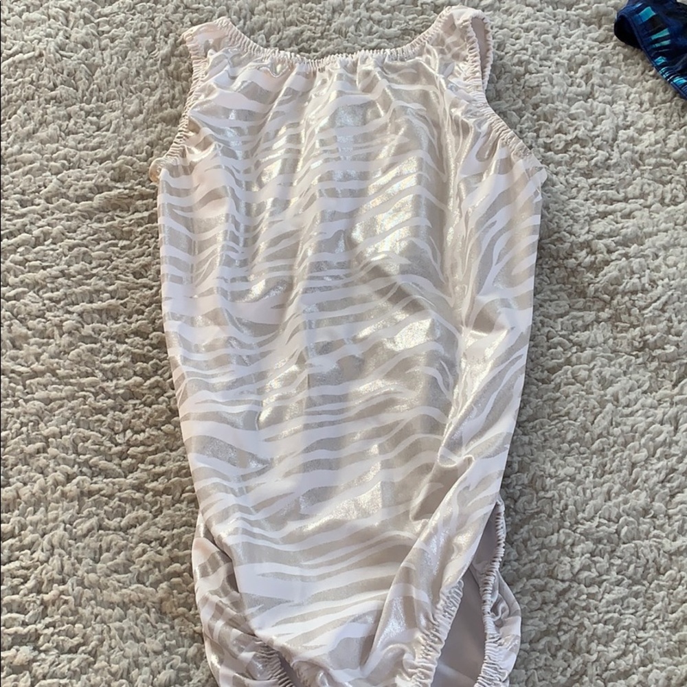 White & Silver Designed Leotard
